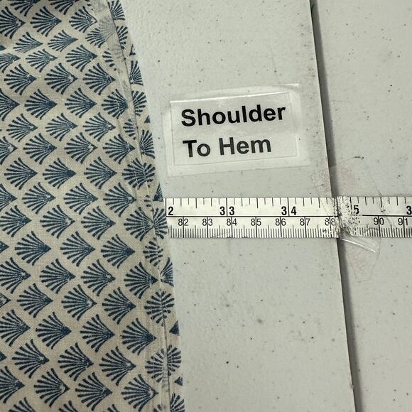 Faherty Mens Shirt Sz XXL Hemp Blend Geometric Coastal Casual Lightweight Summer - Picture 7 of 8